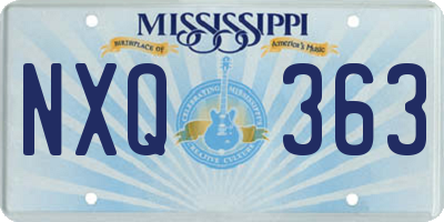MS license plate NXQ363