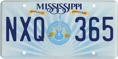 MS license plate NXQ365