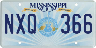 MS license plate NXQ366