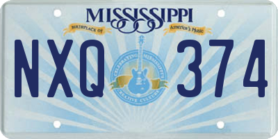 MS license plate NXQ374