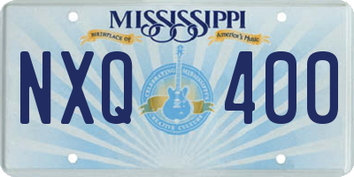 MS license plate NXQ400