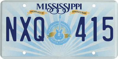 MS license plate NXQ415