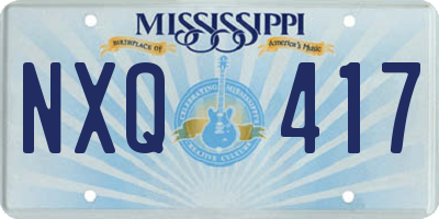 MS license plate NXQ417