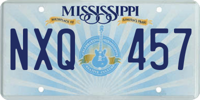 MS license plate NXQ457