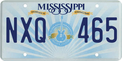 MS license plate NXQ465