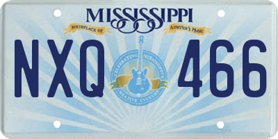 MS license plate NXQ466