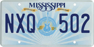MS license plate NXQ502