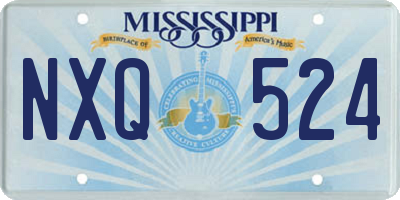 MS license plate NXQ524