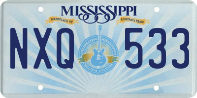 MS license plate NXQ533