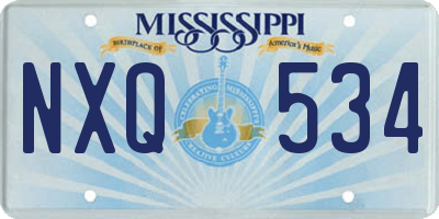 MS license plate NXQ534