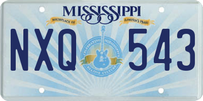 MS license plate NXQ543