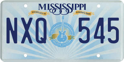 MS license plate NXQ545