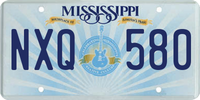 MS license plate NXQ580