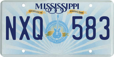 MS license plate NXQ583