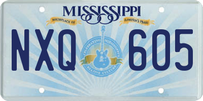 MS license plate NXQ605