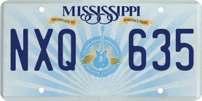 MS license plate NXQ635
