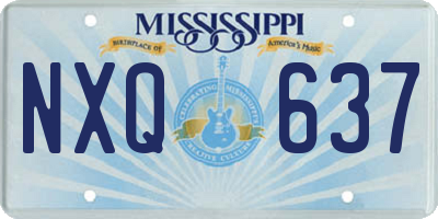 MS license plate NXQ637