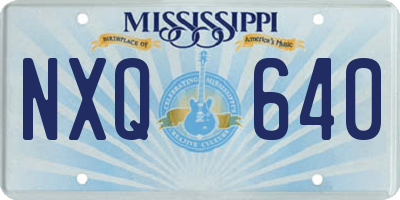 MS license plate NXQ640