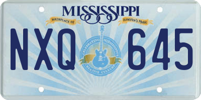 MS license plate NXQ645