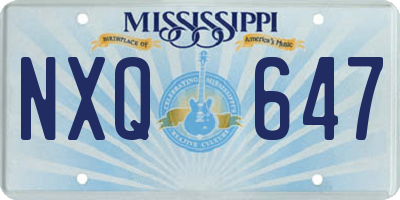 MS license plate NXQ647