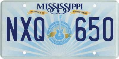 MS license plate NXQ650