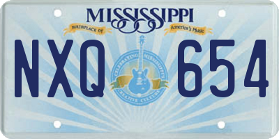 MS license plate NXQ654