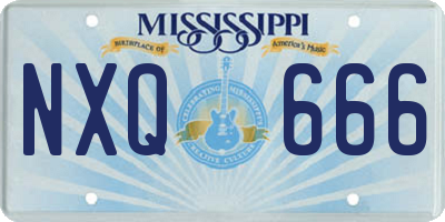 MS license plate NXQ666