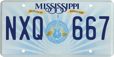 MS license plate NXQ667