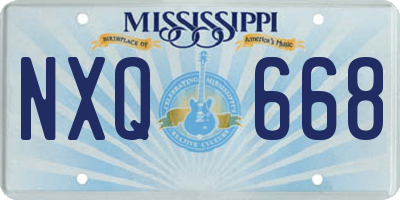 MS license plate NXQ668