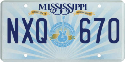 MS license plate NXQ670