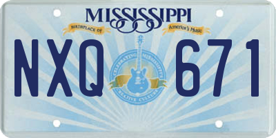 MS license plate NXQ671