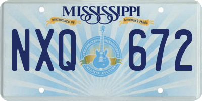MS license plate NXQ672