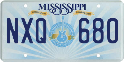 MS license plate NXQ680