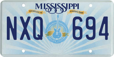 MS license plate NXQ694