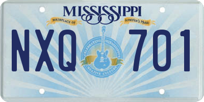 MS license plate NXQ701