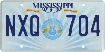 MS license plate NXQ704