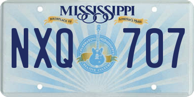 MS license plate NXQ707