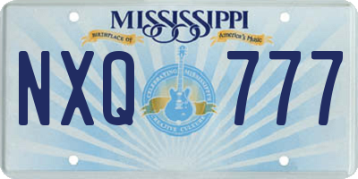 MS license plate NXQ777