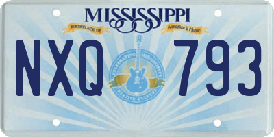 MS license plate NXQ793