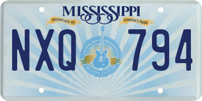 MS license plate NXQ794