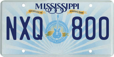 MS license plate NXQ800