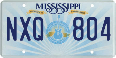 MS license plate NXQ804