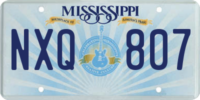 MS license plate NXQ807