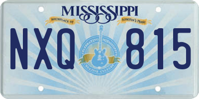MS license plate NXQ815
