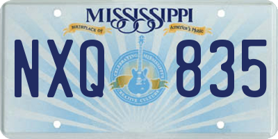 MS license plate NXQ835