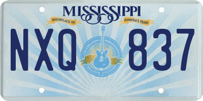 MS license plate NXQ837
