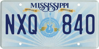 MS license plate NXQ840