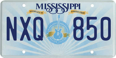 MS license plate NXQ850
