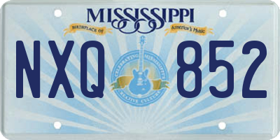 MS license plate NXQ852