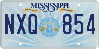 MS license plate NXQ854